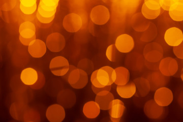 Abstract bokeh golden light in the night for background.
