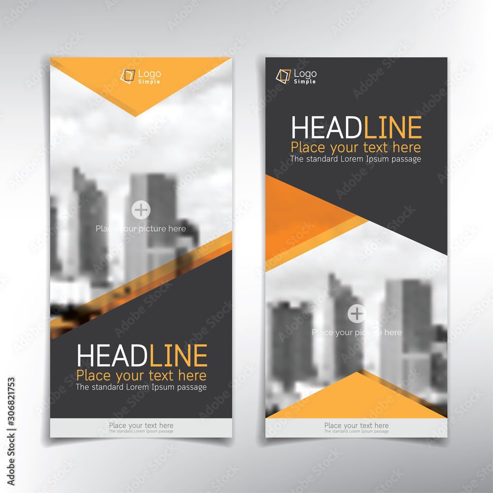 Wall mural vertical roll up banner vector template