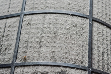 Close up dust in aircondition filter.