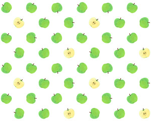Illustration of seamless apple pattern (watercolor style)