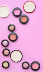 collection of make up and cosmetic beauty products arranged