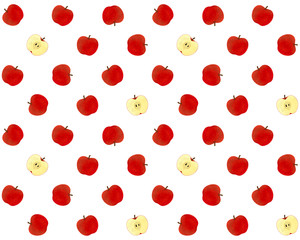 Illustration of seamless apple pattern (watercolor style)