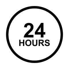 24 hours sign icon vector