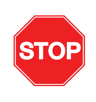 Stop Sign Icon  Octagonal sign with word STOP, traffic sign transportation. image for objects. 