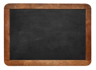 Empty green chalkboard texture hang on the white wall. double frame from green board and white background. image for background, wallpaper and copy space. bill board wood frame for add text.