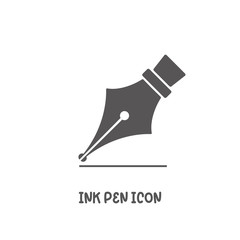 Ink pen icon simple flat style vector illustration.