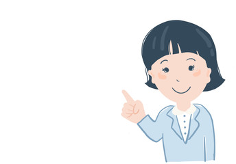 人物,人,女性,事務,営業,OL,若い,案内,社会人,社員,笑顔,シンプル,指さし