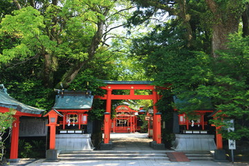 鹿児島指宿市　枚聞神社　二の鳥居から望んだ勅使殿