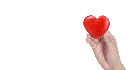 Fototapeta premium Hands holding a red heart .health donation concepts