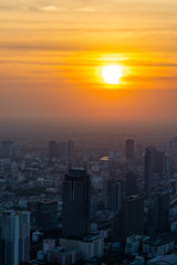 Fototapeta premium Beautiful sunset in the city of Bangkok
