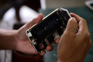 Repairing mobile phones and tablets by skilled technicians.Experienced testers and check mobile phones. Before and After RepairTools and equipment for repairing and unpacking mobile phones. 