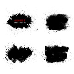 Vector set of black ink strain.Grunge background for banner.