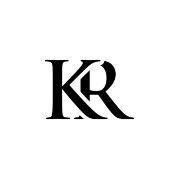 Initial kr alphabet logo design template vector