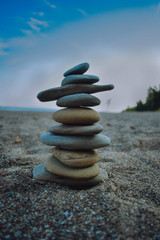 stack of stones on the beach