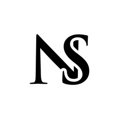 Initial ns alphabet logo design template vector