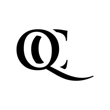 Initial qc alphabet logo design template vector