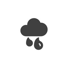Light rain, weather vector icon. filled flat sign for mobile concept and web design. Cloud and rain drops glyph icon. Symbol, logo illustration. Vector graphics