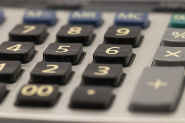 Calculator Numpad for cashier. calculating concept. marketing, financial and trading concept.