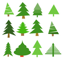 Obraz premium Christmas trees set vector illustration