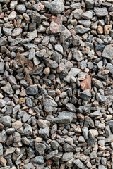 Sea stones background. Colorful small pebbles or stone in garden. Flat lay of sea stones texture background. Abstract shape pattern from nature.