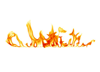 Fire on a white background