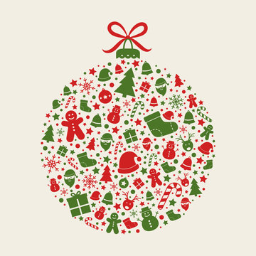 Christmas bauble on white background. Xmas decoration. Vector
