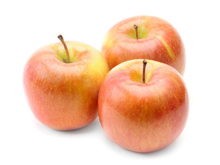 Ripe apples on a white background