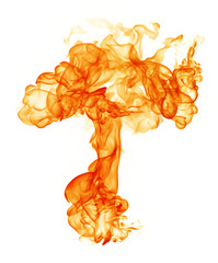 Fire on a white background