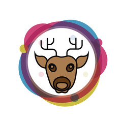 Merry Christmas reindeer head icon 