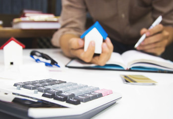 businesswoman working with calculator