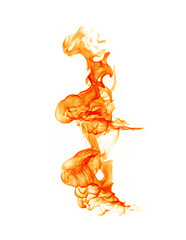 Fire flames, white background