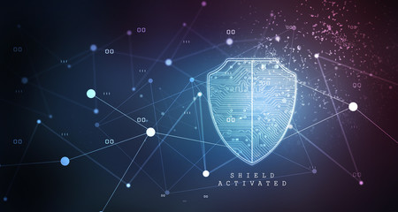 2d illustration Security concept - shield 