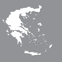 Blank map of Greece. High quality map of Greek Republic on gray background for your web site design, logo, app, UI. Stock vector.  Europe. EPS10.