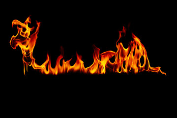 Fire on a black background.