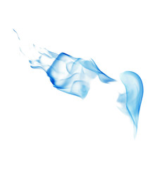 Blue smoke on a white background.