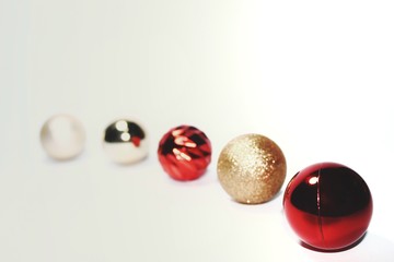 christmas balls on white background