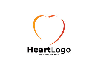 heart line art logo design vector template