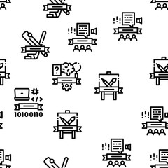 Academy Educational Seamless Pattern Vector Thin Line. Illustrations