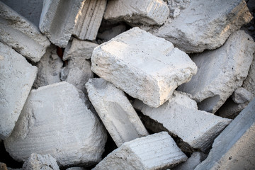 Cement brickbat house construction.brickbat ground.brickbat on Background.