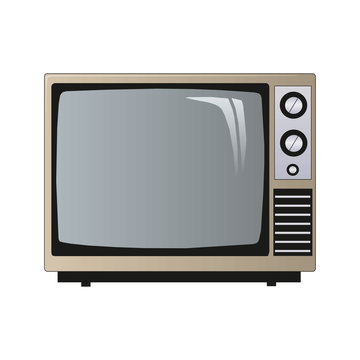 Old-fashioned retro TV. Illustration on white background