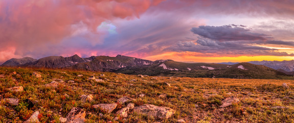 Trail Ridge Summer Epic Cloud Sunset Panorama
