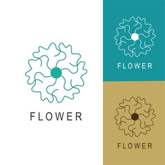 Abstract flower logo icon design. Elegant logo symbol. Universal premium vector sign.