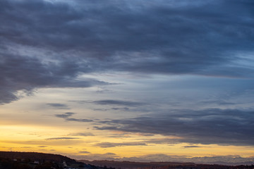 beautiful sky at sunrise in the south of France