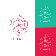 Flower Logo abstract Beauty Spa salon Cosmetics brand. Looped Leaves Logotype design vector Luxury Fashion template.