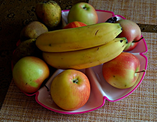 fruits on white background