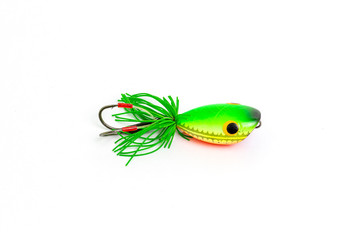 fish on hook isolated on white background