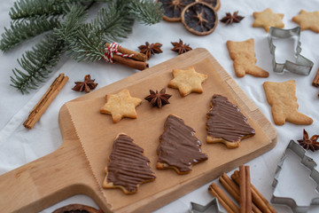 Home made delicious gingerbread cookies with chocolate 