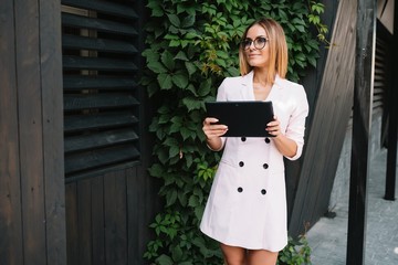 Business woman use digital tablet