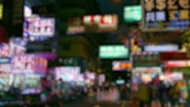 hong kong night street time lapse