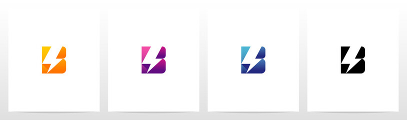 Thunder On A Letter Logo Design B